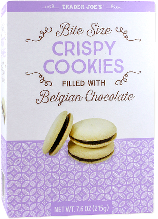 Bite Size Crispy Cookies filled with Belgian Chocolate