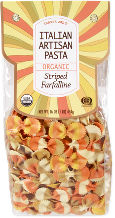 Italian Organic Striped Farfalline Pasta