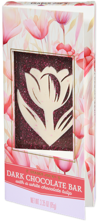 Dark Chocolate Bar with a White Chocolate Tulip